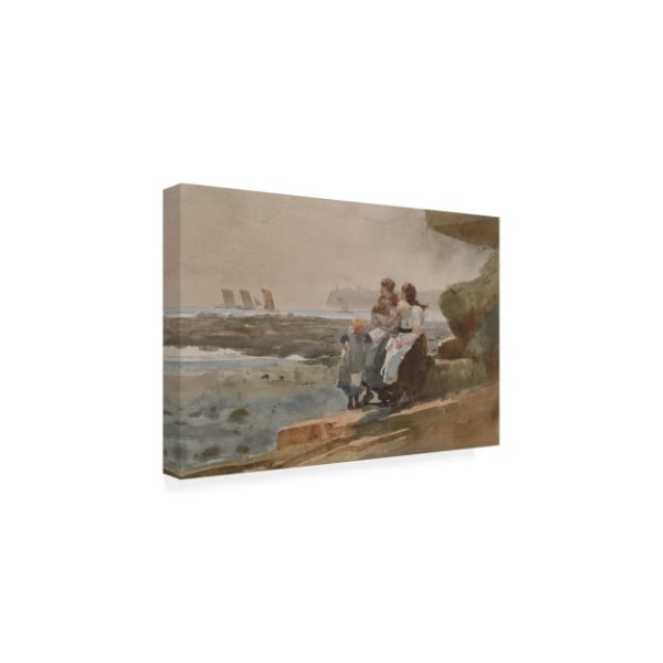 Winslow Homer 'Under The Cliff, Cullercoats ' Canvas Art,12x19